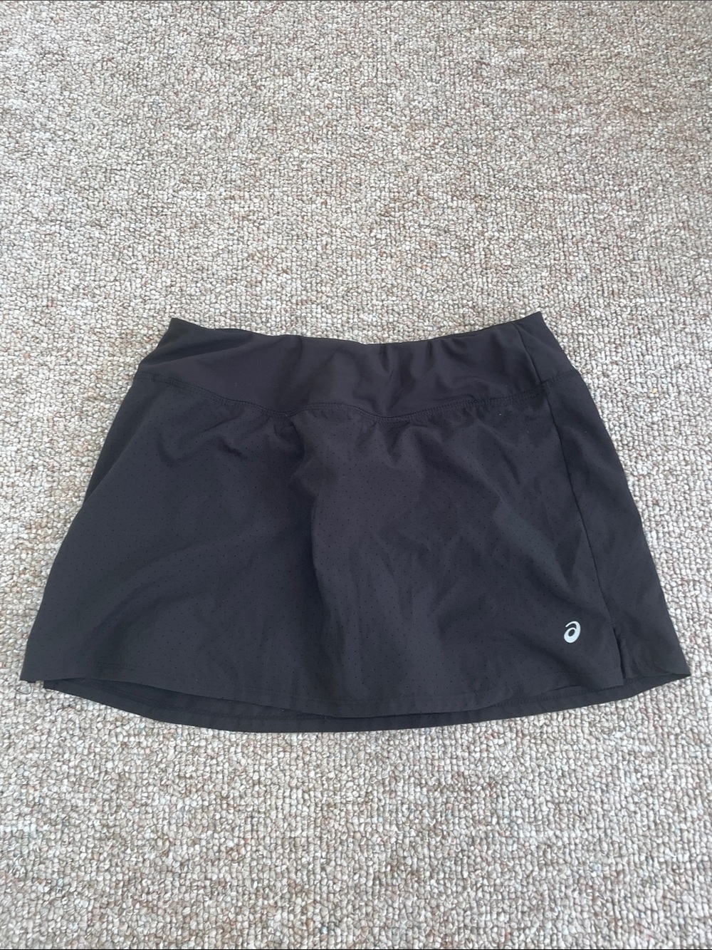 Asics Black Athletic Tennis Skirt with Logo